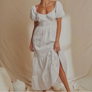 Peppermayo Linen Maxi White Dress Size 2